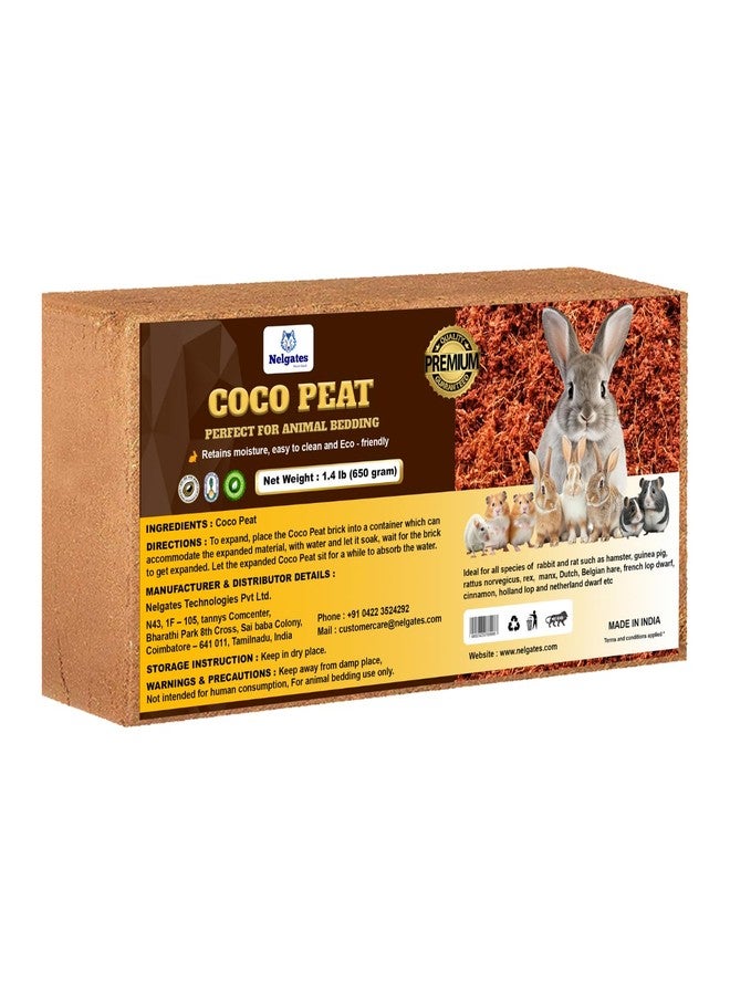 Nelgates Small Animal Bedding, Natural Soft Paper Bedding Coco peat for Small Indoor and Outdoor Pets Rabbit,Hamster, Chinchilla, Rat, or Mouse 650 Grams Animal Bedding pet Products - Image 1